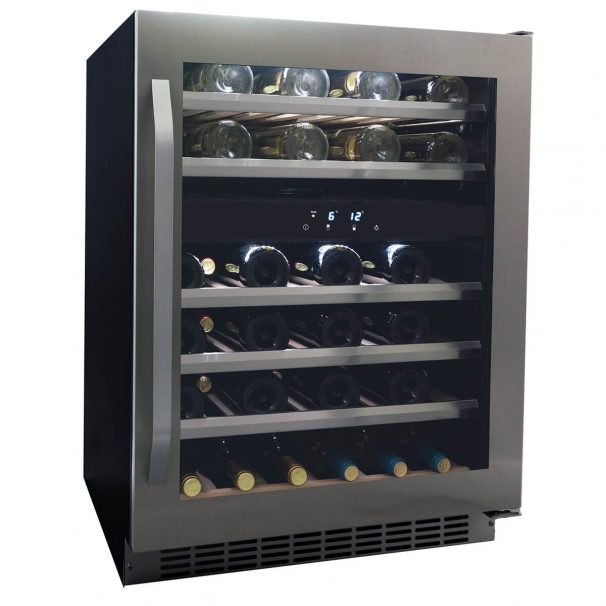 Danby 46 Bottle Freestanding, Dual Zone Wine Cooler in Stainless Steel - DWC134KD1BSS