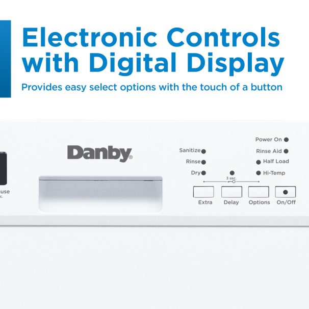 DDW18D1EW Danby 18” Builtin Dishwasher with Front Controls (White